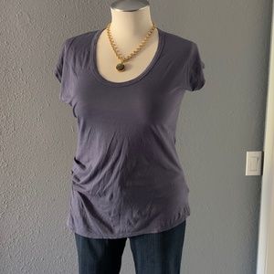 James Perse 4 L XL Blue Super Soft Cotton T Shirt Ruching MINT